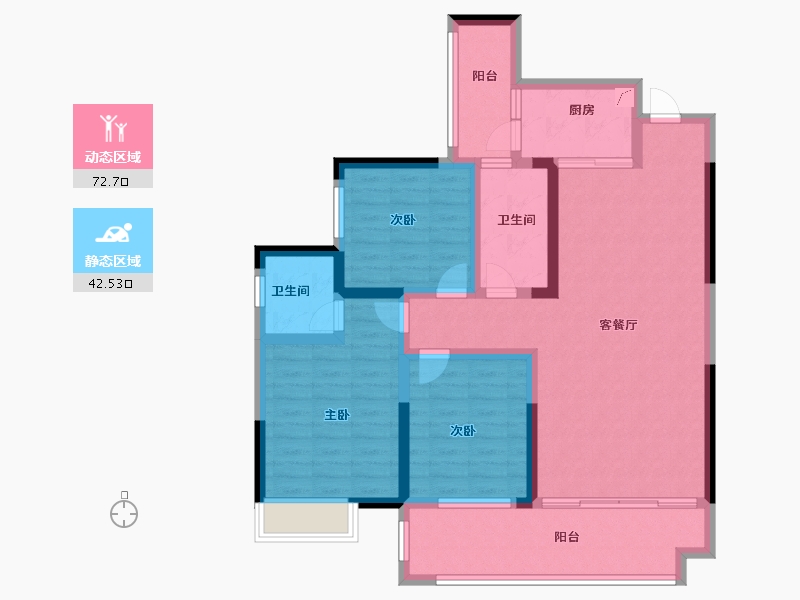 湖南省-湘潭市-天元广场·玺园-101.98-户型库-动静分区