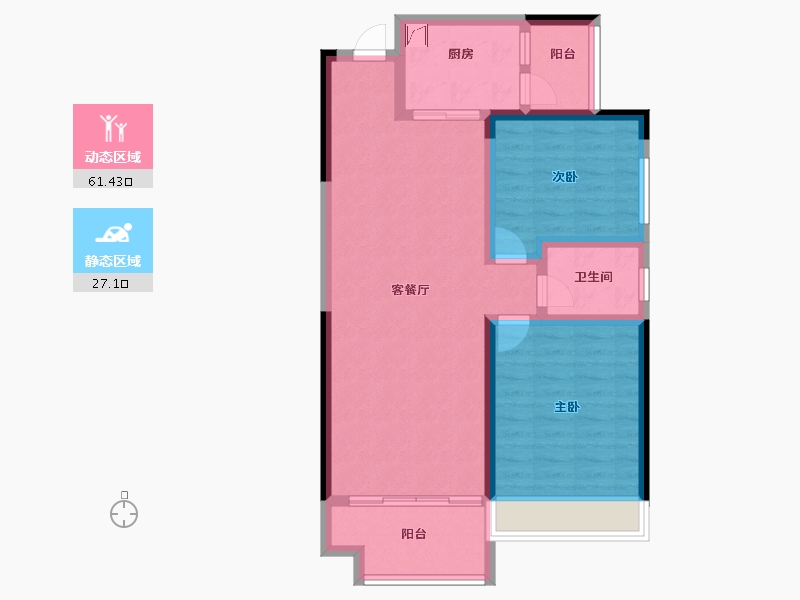 湖南省-湘潭市-天元广场·玺园-78.78-户型库-动静分区