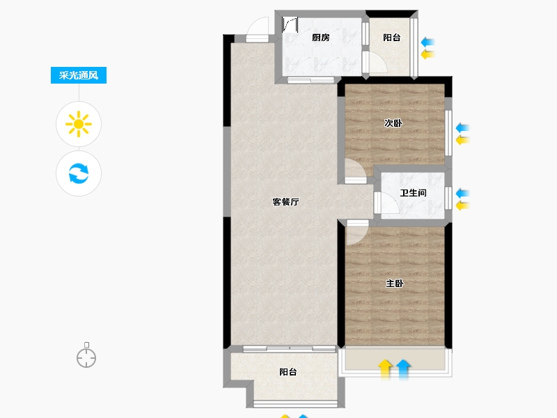 湖南省-湘潭市-天元广场·玺园-78.78-户型库-采光通风