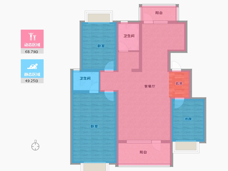 吉林省-长春市-新大赛维利亚小镇-104.93-户型库-动静分区