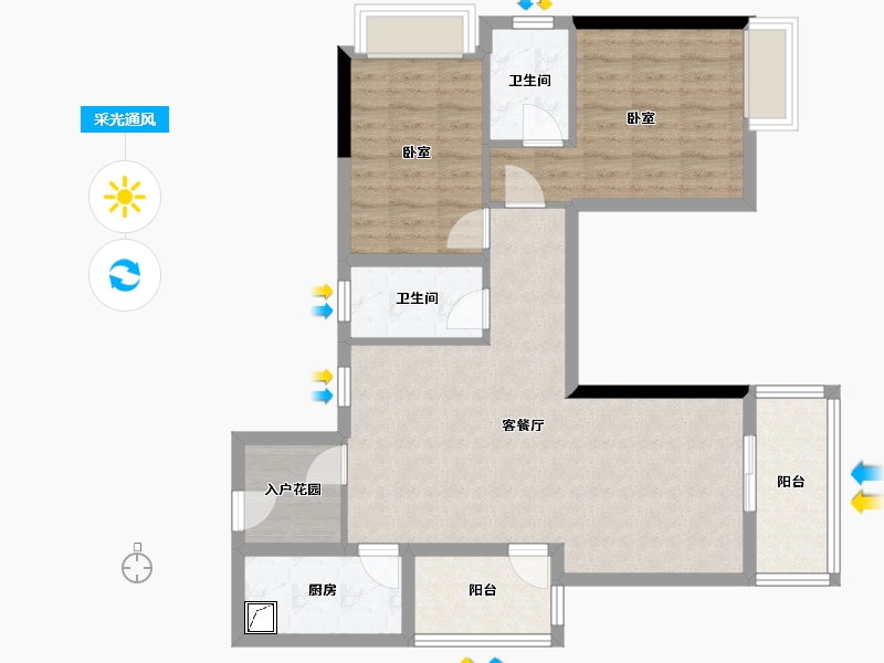 广东省-佛山市-顺建乐明轩-82.15-户型库-采光通风