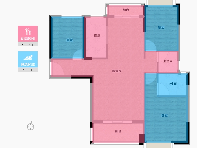 广东省-江门市-星福尚岭新筑-90.01-户型库-动静分区