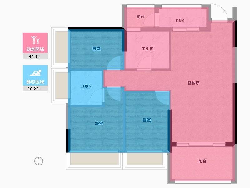 广东省-湛江市-恒俪湾-71.06-户型库-动静分区