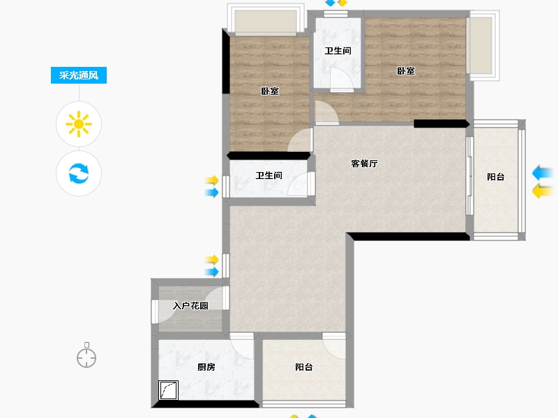 广东省-佛山市-顺建乐明轩-83.71-户型库-采光通风