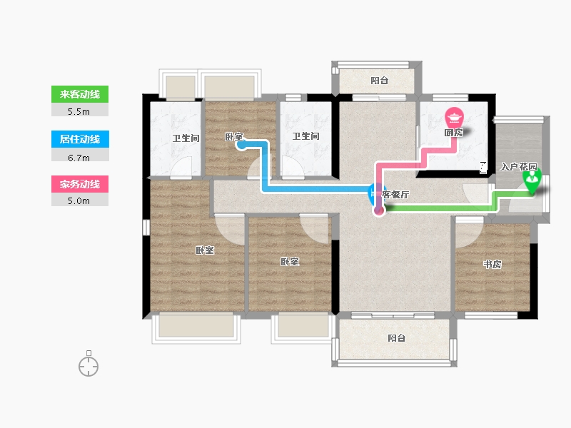 广东省-江门市-融创御府-93.00-户型库-动静线