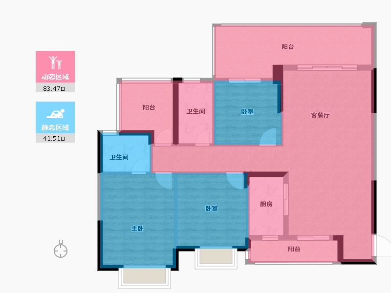 广西壮族自治区-贺州市-泽森·壹品江山-113.47-户型库-动静分区