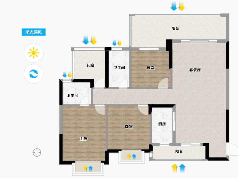 广西壮族自治区-贺州市-泽森·壹品江山-113.47-户型库-采光通风