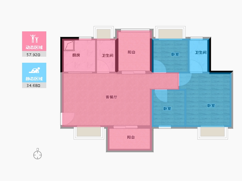 广东省-佛山市-美的领贤公馆-83.01-户型库-动静分区