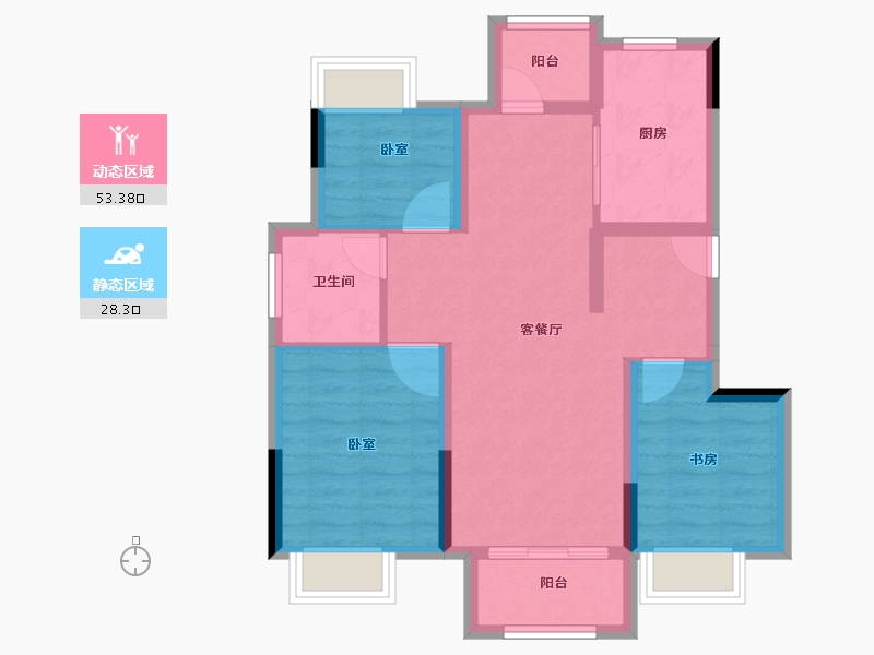 广东省-汕头市-保利林语苑-72.38-户型库-动静分区