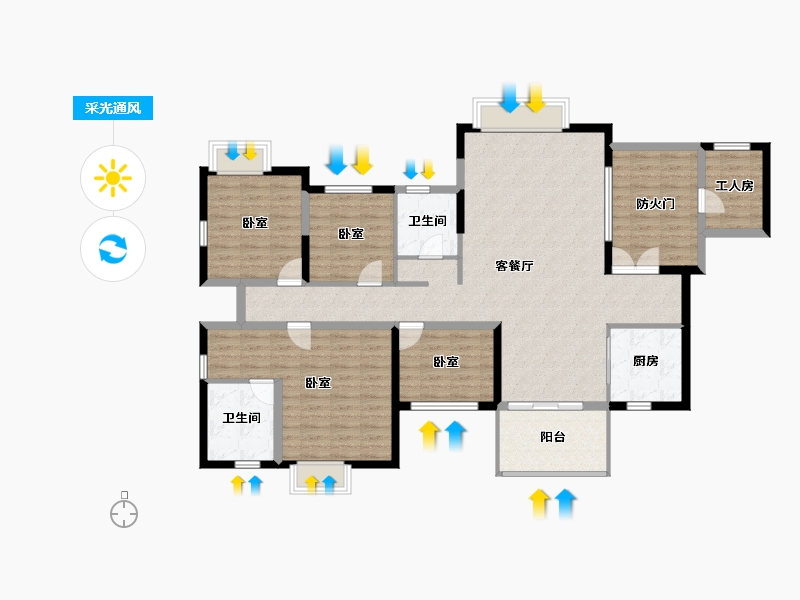 湖南省-长沙市-华韵城市海岸二期-134.67-户型库-采光通风