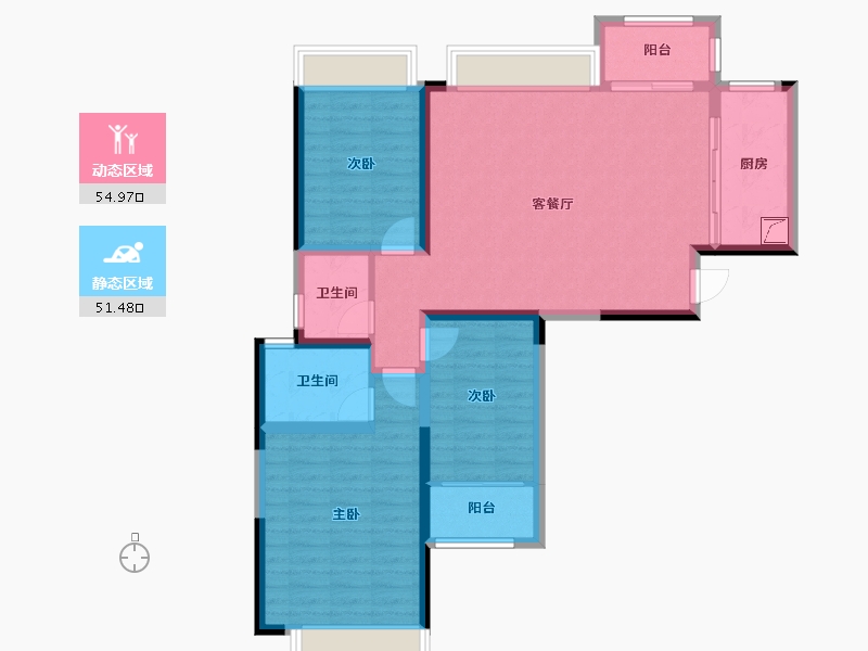 湖南省-湘潭市-天元广场·玺园-95.05-户型库-动静分区