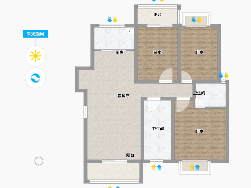 湖北省-孝感市-大悟绣江南-97.00-户型库-采光通风