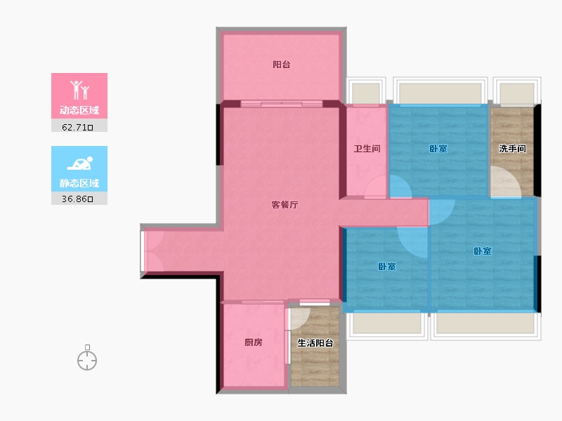 广东省-湛江市-汇泉·盛景名苑-100.86-户型库-动静分区