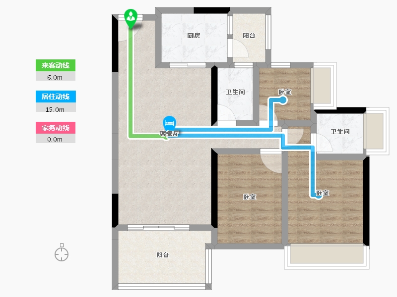 广东省-湛江市-万合隆广场-84.85-户型库-动静线