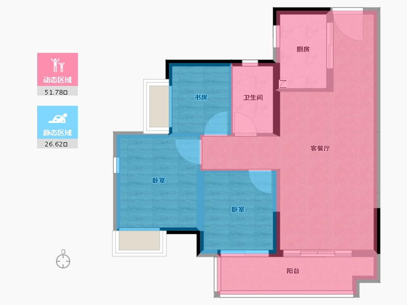 广东省-江门市-融创御府-70.00-户型库-动静分区