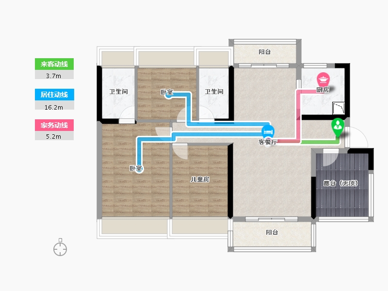 广东省-广州市-碧桂园智慧未来城-99.65-户型库-动静线