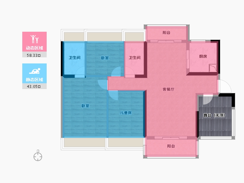 广东省-广州市-碧桂园智慧未来城-99.65-户型库-动静分区