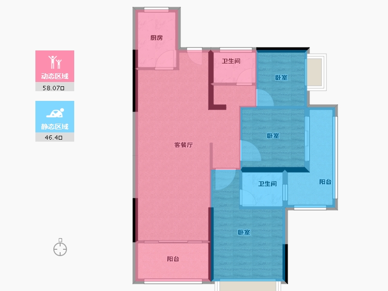 广东省-汕头市-天悦湾-94.00-户型库-动静分区