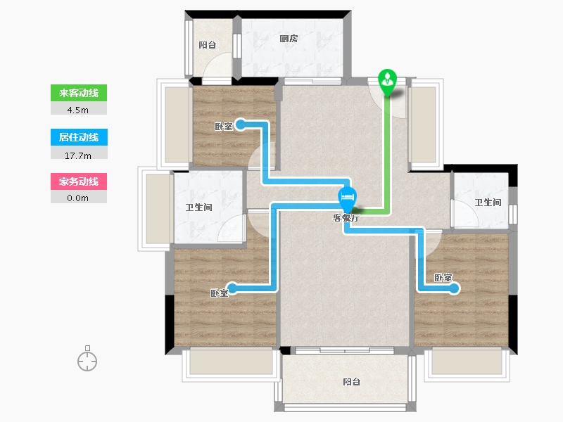 广东省-佛山市-富荣花苑-85.01-户型库-动静线