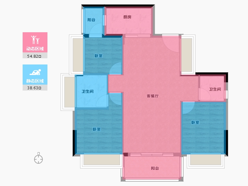 广东省-佛山市-富荣花苑-85.01-户型库-动静分区