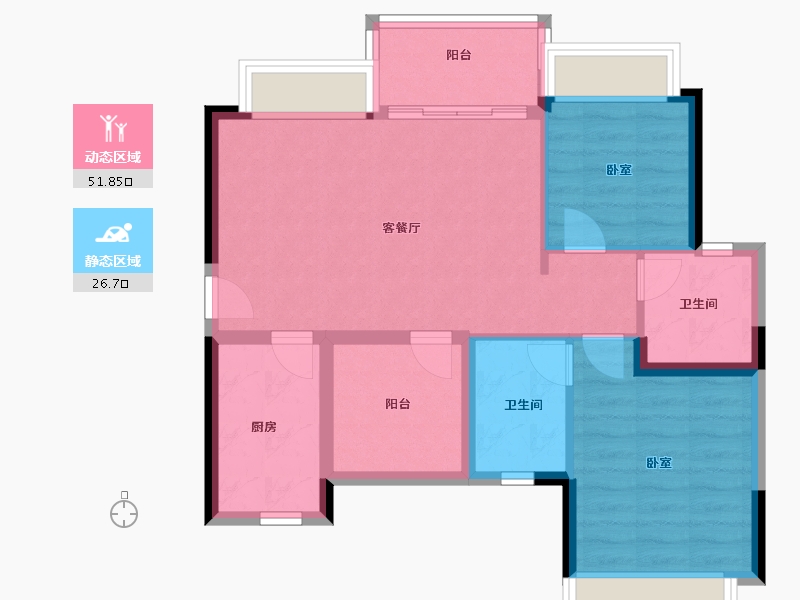 广东省-佛山市-宏宇景裕豪园-70.00-户型库-动静分区