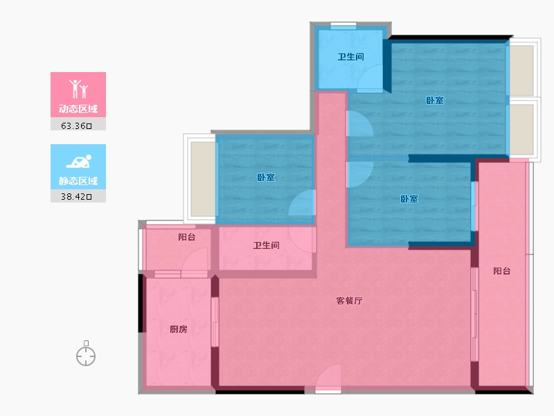 广东省-江门市-印象海伦湾-91.17-户型库-动静分区