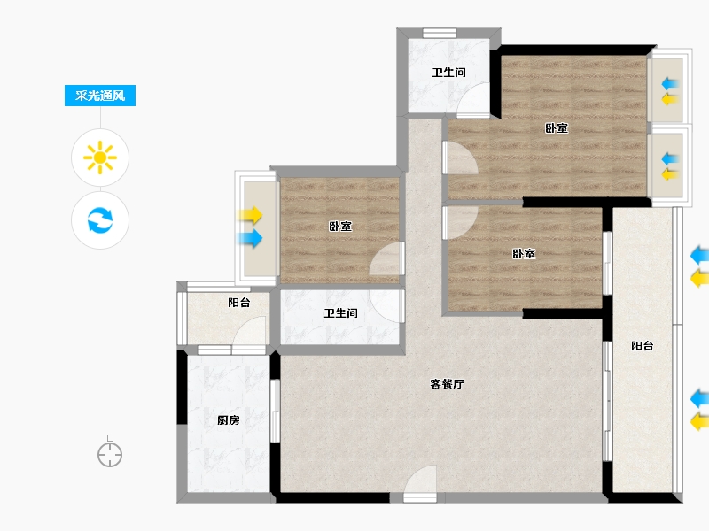 广东省-江门市-印象海伦湾-91.17-户型库-采光通风