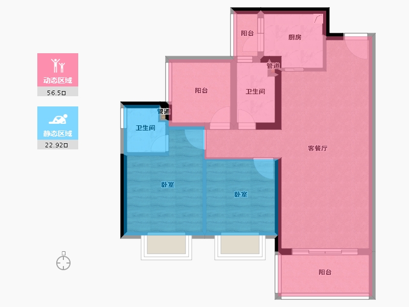 广东省-惠州市-美庐二期-70.01-户型库-动静分区