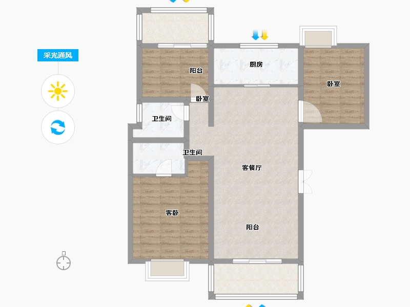 湖北省-孝感市-大悟绣江南-100.00-户型库-采光通风