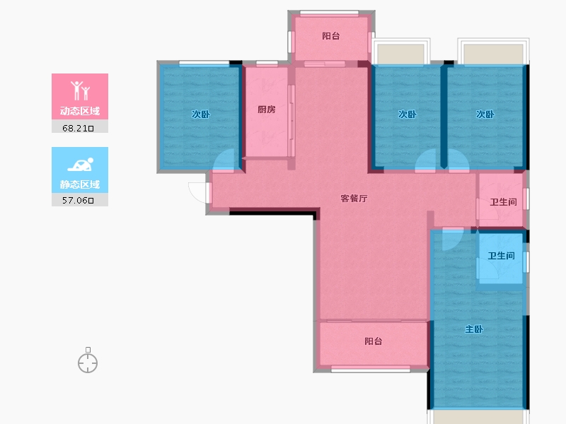 湖南省-湘潭市-天元广场·玺园-111.69-户型库-动静分区