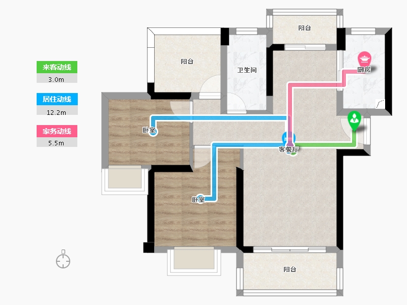 广东省-惠州市-美庐二期-66.70-户型库-动静线