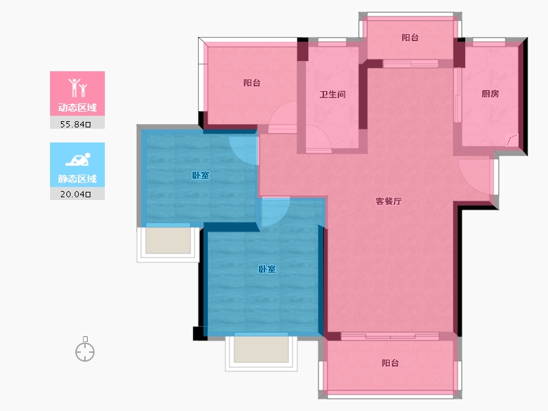 广东省-惠州市-美庐二期-66.70-户型库-动静分区