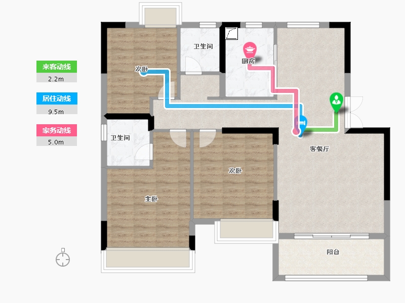 湖南省-湘潭市-玺宇·悦城国际-102.00-户型库-动静线