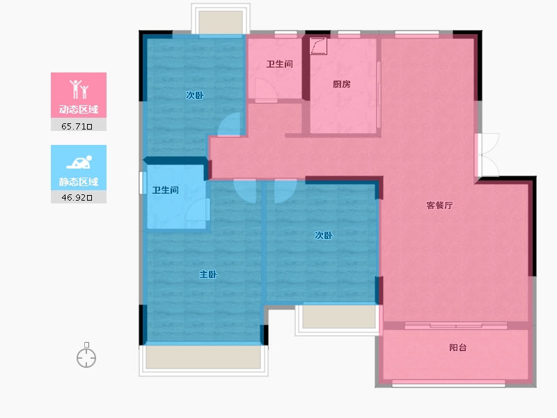 湖南省-湘潭市-玺宇·悦城国际-102.00-户型库-动静分区