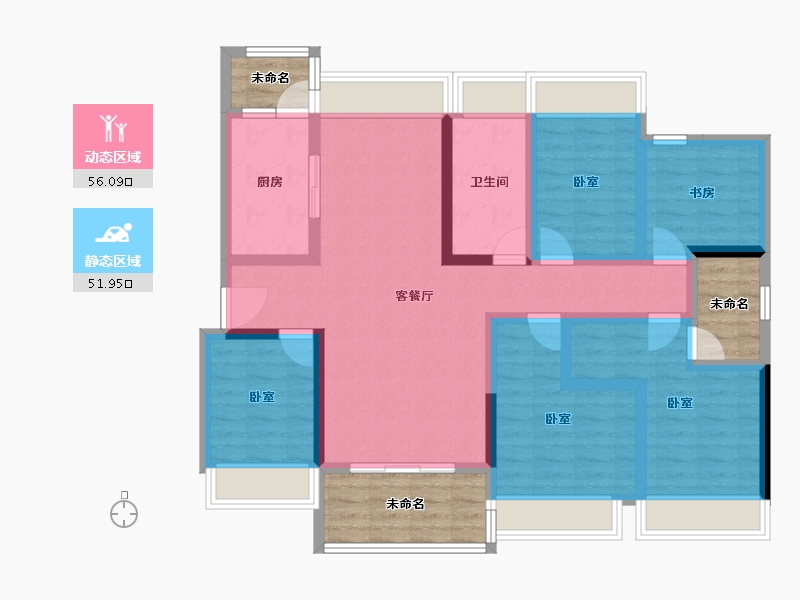 广东省-湛江市-卓越御湖湾-107.88-户型库-动静分区