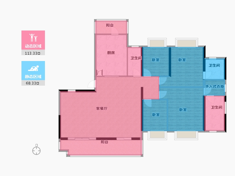 广东省-佛山市-恒大滨江御府-165.58-户型库-动静分区