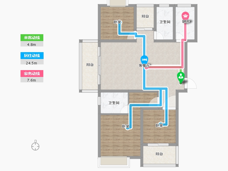 湖南省-怀化市-橡树湾-109.00-户型库-动静线