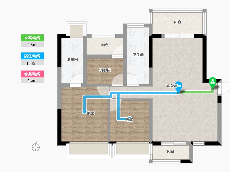 广东省-佛山市-禹洲朗悦-74.72-户型库-动静线