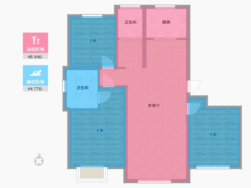 吉林省-长春市-南域金御华府-83.76-户型库-动静分区