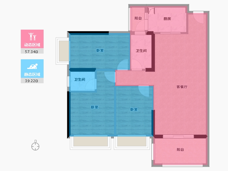 广东省-惠州市-茂基城市华府-86.66-户型库-动静分区