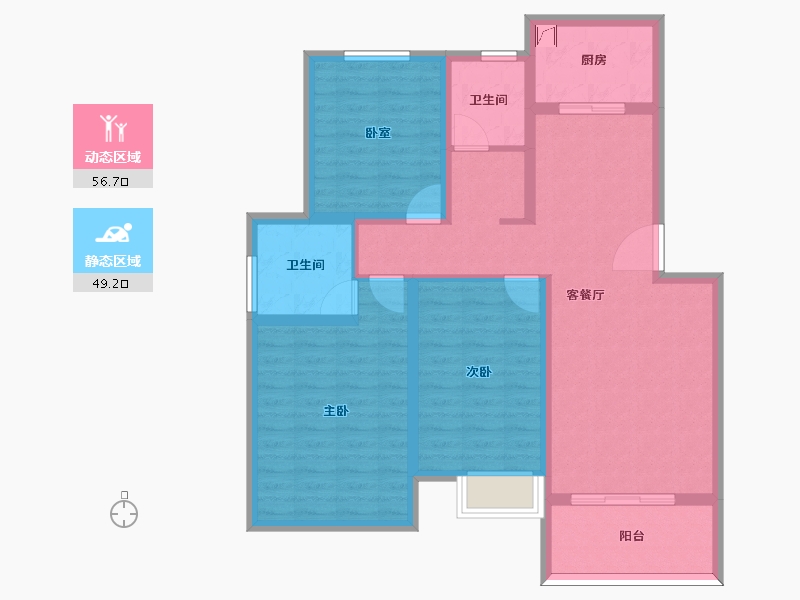 安徽省-黄山市-金童·新城雅苑-93.93-户型库-动静分区