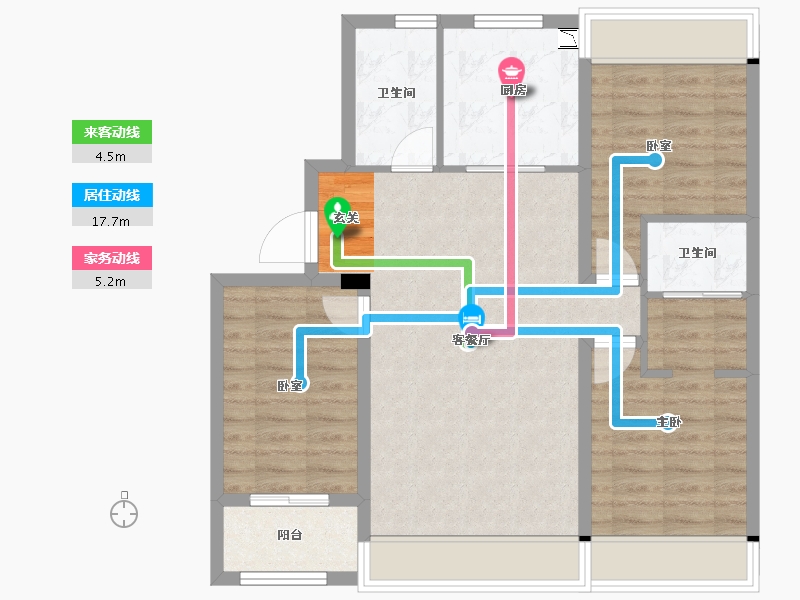 吉林省-长春市-云湖府邸-80.29-户型库-动静线