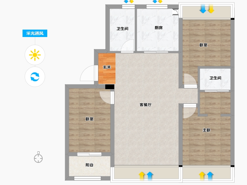 吉林省-长春市-云湖府邸-80.29-户型库-采光通风