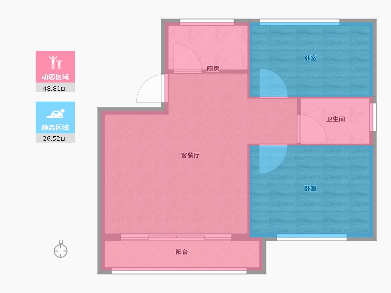 山东省-潍坊市-城建百合园-69.00-户型库-动静分区