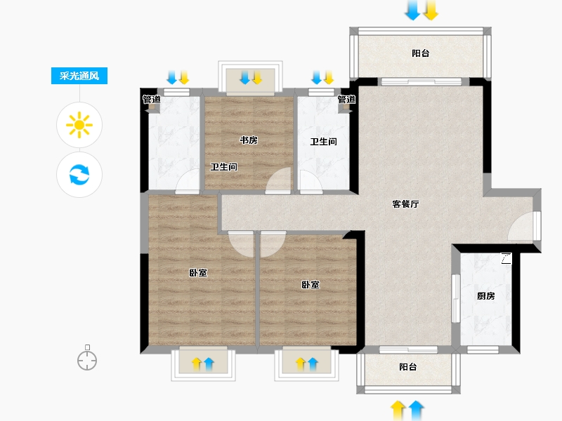 广东省-惠州市-新力睿园-89.01-户型库-采光通风