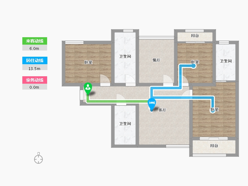 陕西省-西安市-天朗大兴郡-90.22-户型库-动静线