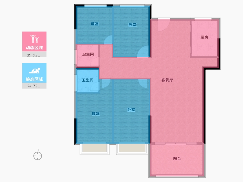 广东省-汕头市-天悦湾-139.00-户型库-动静分区