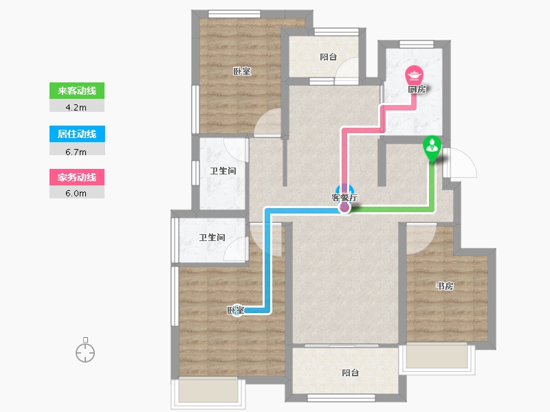 广东省-汕头市-保利林语苑-90.65-户型库-动静线