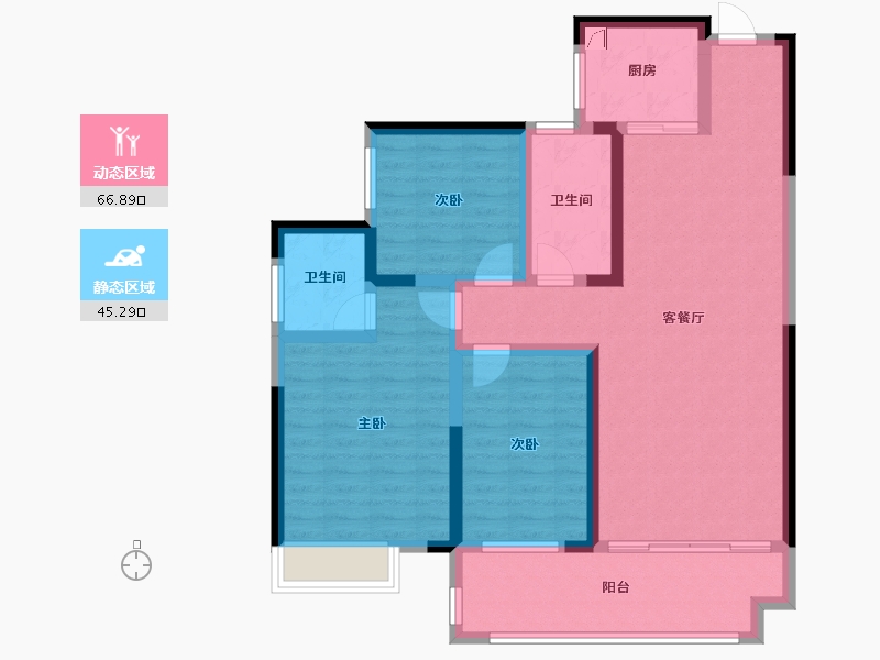 湖南省-湘潭市-天元广场·玺园-99.56-户型库-动静分区