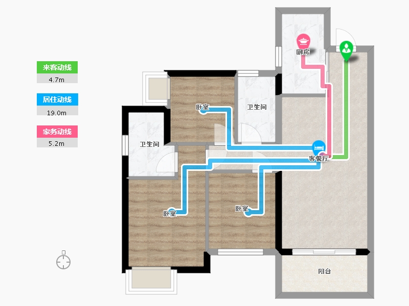 广东省-惠州市-华润置地万象天汇-70.97-户型库-动静线